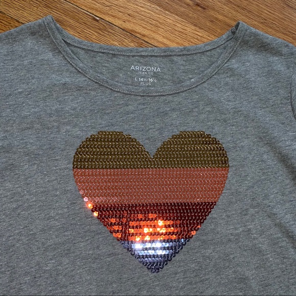 Arizona Jean Co NWT Girls Plus Size Sequined Top - Picture 5 of 8